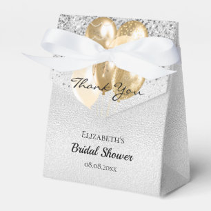 Bridal Shower silver gold balloons thank you Favour Box