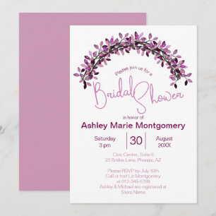 Bridal Shower Simple Chic Leafy Wreath Arch Invitation