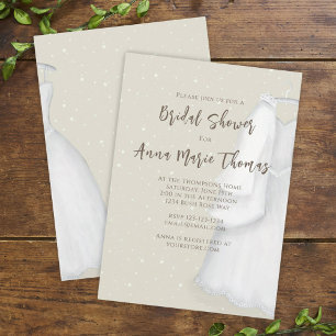 Bridal Shower Simple Minimalist Wedding Dress Invitation