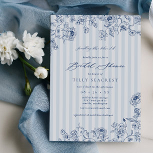 Bridal Shower Something Blue Party Invitation