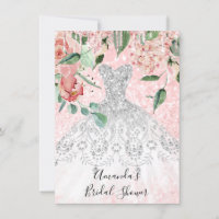 Bridal Shower Spark Rose Pink Dress White Grey