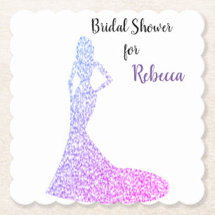 Bridal Shower Sparkle & Shine Paper Coaster
