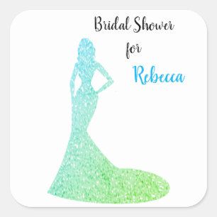 Bridal Shower Sparkle & Shine Square Sticker