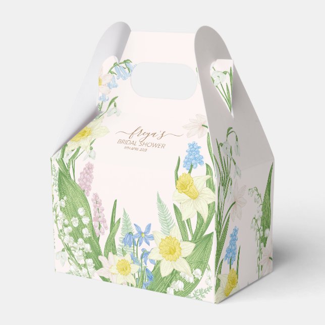 Bridal Shower Spring Blooms Favour Box (Front Side)