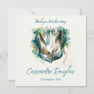 Bridal Shower Stiletto Shoes Thank you Card