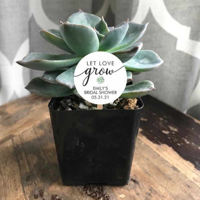 Bridal SHOWER Succulent Favour Classic Round Sticker (Creator Uploaded)