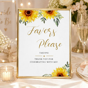 Bridal Shower Sunflowers Сards and Gifts Poster