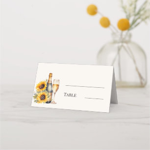 Bridal Shower sunflowers champagne table Place Card