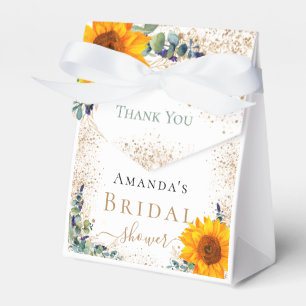 Bridal shower sunflowers eucalyptus thank you favour box