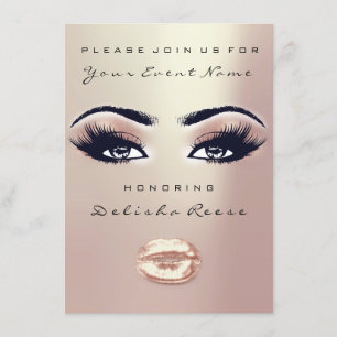 Bridal Shower Sweet 16th Rose Eyes Glitter Blush Invitation