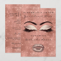 Bridal Shower Sweet 16th Rose Gold Glitter Blush