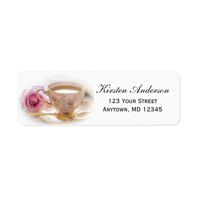 Bridal Shower Tea Custom Return Address (Front)