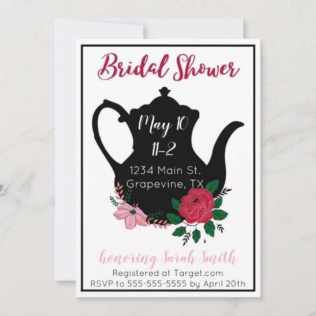 Bridal Shower Tea Invitation (Front)