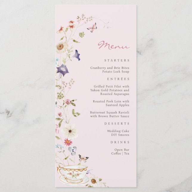 Bridal Shower Tea Menu (Front)