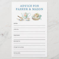 Bridal Shower Tea Party Advice and Game