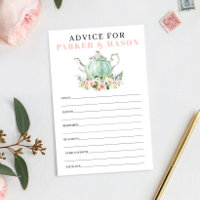 Bridal Shower Tea Party Advice and Game