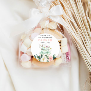 Bridal Shower Tea Party Classic Round Sticker