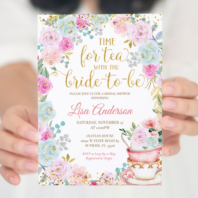 Bridal Shower Tea Party Floral Invitation (Creator Uploaded)