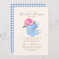 BRIDAL SHOWER TEA PARTY FLOWER PINK BLUE 