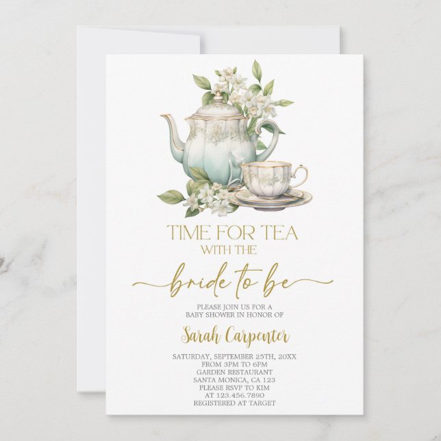 Bridal Shower Tea Party Invitation (Front)