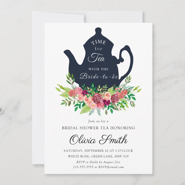 Bridal Shower Tea Party Invitation (Front)