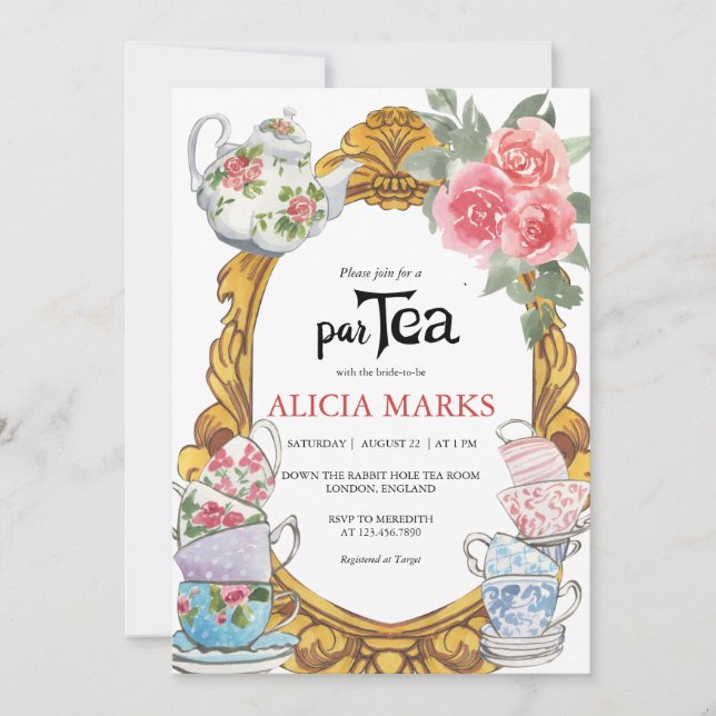 Bridal Shower Tea Party Invitation (Front)