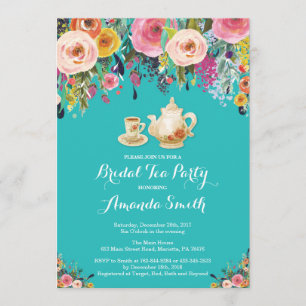 Bridal Shower Tea Party Invitation Floral