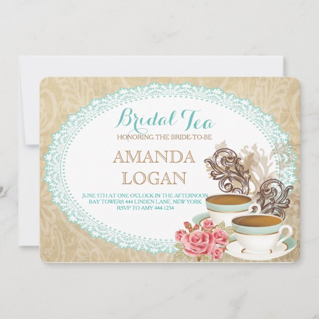 Bridal Shower Tea Party Invitations (Front)