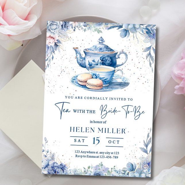 Bridal Shower Tea Party Invite, Tea with the Bride Invitation (Creator Uploaded)