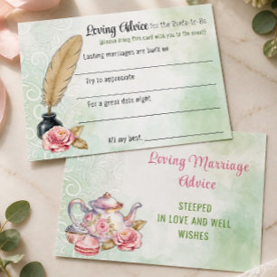 Bridal Shower Tea Party Loving Advice Enclosure Card