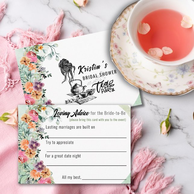 Bridal Shower Tea Party Loving Advice Enclosure Card (Creator Uploaded)