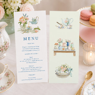 Bridal Shower Tea Party Menu Invitation