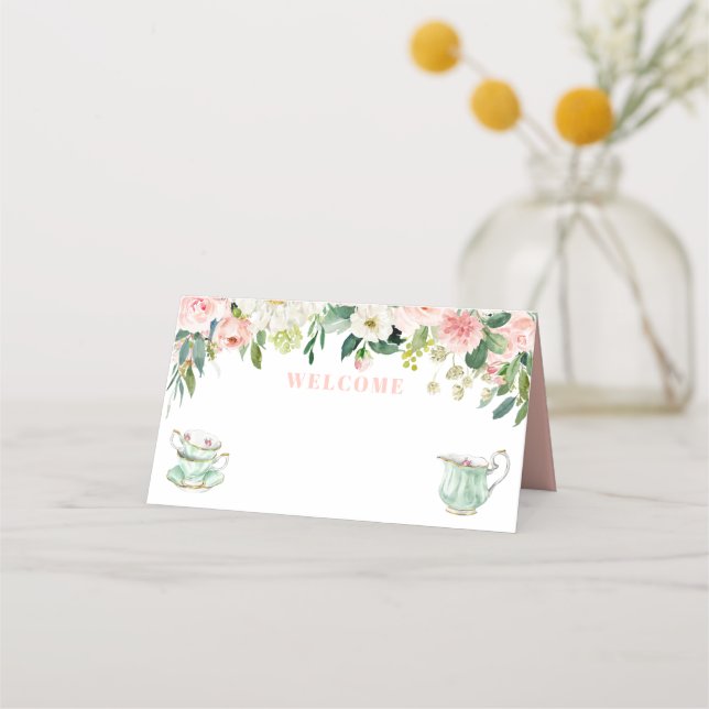 Bridal Shower Tea Party Place Card (Front)