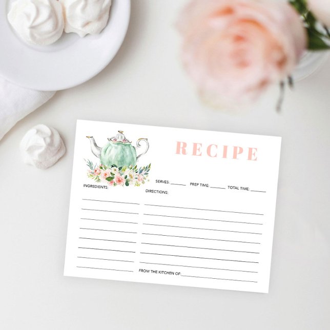Bridal Shower Tea Party Recipe Postcard (Creator Uploaded)