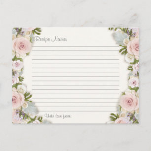 Bridal Shower Tea Party Recipe Rose Pretty Floral Postcard