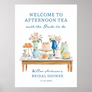Bridal Shower Tea Party Welcome Poster