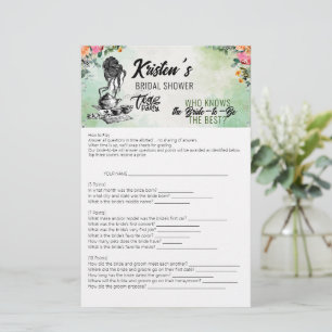 Bridal Shower Tea Party Who Knows Best Game Card