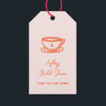 Bridal Shower Tea Theme Whimsical Doodle Gift Tags<br><div class="desc">Bridal shower tea favour tags with whimsical doodles</div>