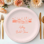 Bridal Shower Tea Theme Whimsical Doodle Paper Plate<br><div class="desc">Bridal shower tea paper plates with whimsical doodles</div>