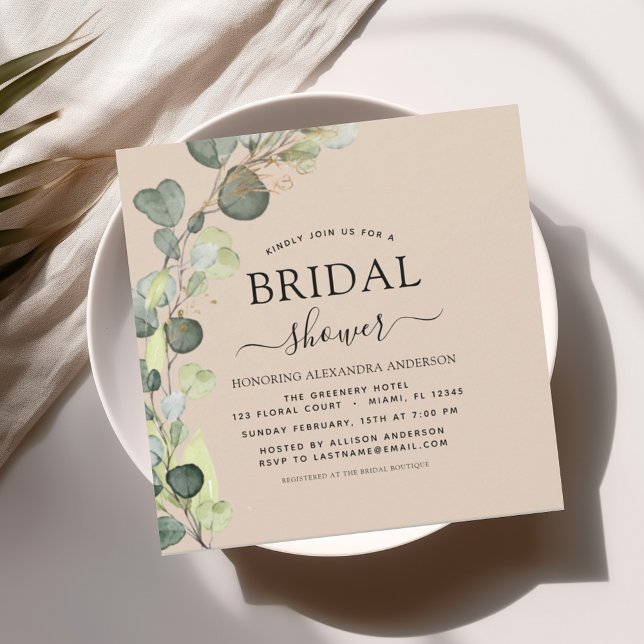 Bridal Shower Terracotta Greenery Eucalyptus Invitation (Creator Uploaded)