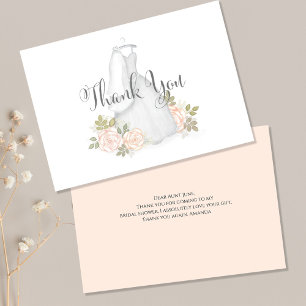 Bridal Shower Thank You Calligraphy Wedding Gown
