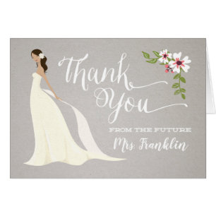 Bridal Shower Thank You Card - Caramel