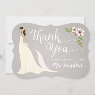 Bridal Shower Thank You Card - Caramel