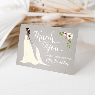 Bridal Shower Thank You Card - Cocoa