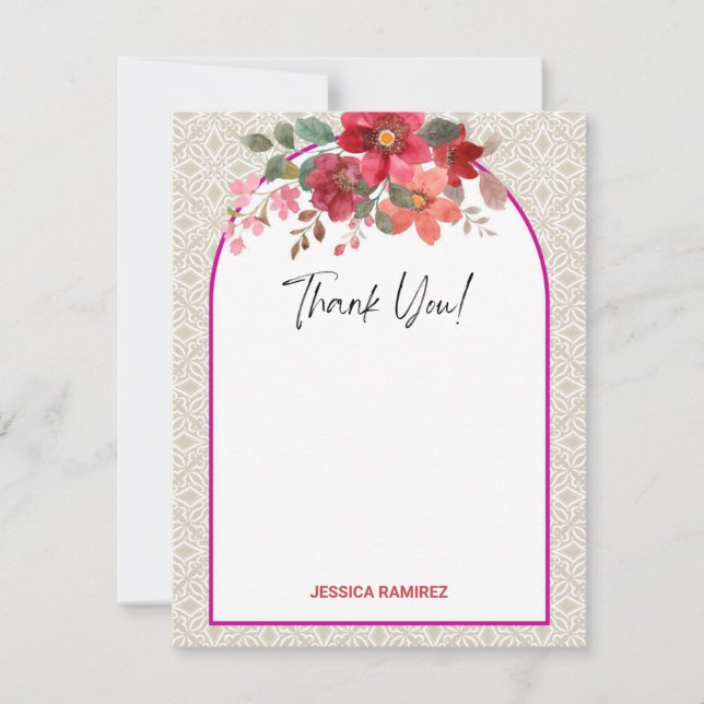 Bridal Shower Thank You Card Fall Colour Palette (Front)