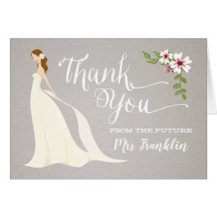 Bridal Shower Thank You Card - Strawberry Blonde