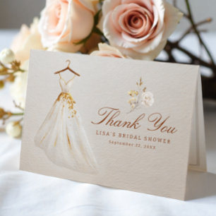Bridal Shower Thank You Card with Dress & Florals