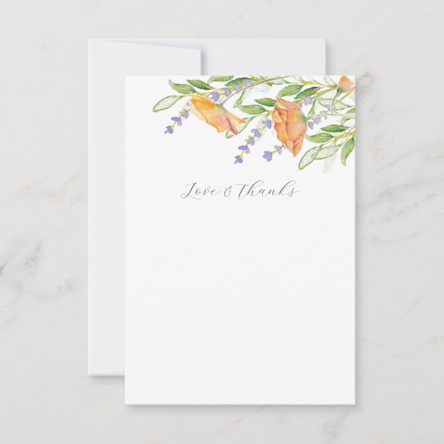 Bridal Shower Thank You Cards Botanical Florals (Front)