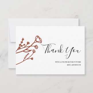 Bridal Shower Thank You Note Card