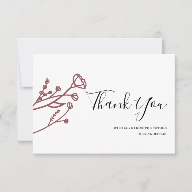 Bridal Shower Thank You Note Card (Front)
